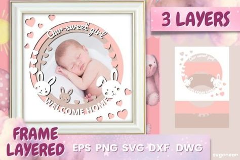 Photo Frame 3d Shadow Box Graphic 3D Shadow Box By SvgOcean 3d Photo Frame, Baby Shadow Box, Baby Photo Frames, Frame 3d, Box Photo, 3d Shadow Box, 3d Photo, 3d Christmas, Frame Template