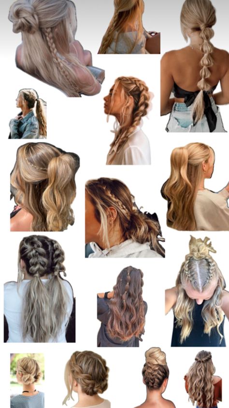 Cute hairstyle Cute Hairstyles For Country Concert, Tennessee Hairstyles, Ranch Hairstyles, Cute Braid Ponytail Hairstyles, Helmet Friendly Hairstyles, Hairstyles For Horseback Riding, Hair Styles For Blondes, Farm Hairstyles, Cowgirl Hairstyles With Hats