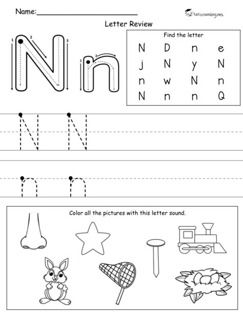 N Is For Night, Jolly Phonics Worksheets, Pre Kindergarten Worksheets, Letter N Activities, Preschool Concepts, Letter N Worksheet, Abc Activity, Preschool Letter Crafts, Letter Recognition Worksheets