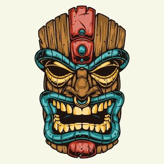 Premium Vector | Tiki mask Totem Tiki, Tiki Signs, Tiki Faces, Tiki Man, Tiki Bar Signs, Tiki Statues, Surfboard Decor, Tiki Totem, Composite Board