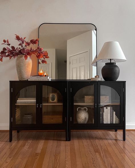 Arch Sideboard, Sideboard Gold, Decor Cabinet, Sideboard Styles, Sideboard Decor, Target Home, Arched Wall, Console Table Styling, Black Console Table