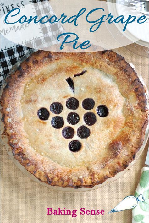 Fresh Concord Grape Pie is a seasonal treat just bursting with the amazing flavor and color of this special grape variety. If you get a hold of some fresh concord grapes, drop everything and make this pie. #recipe #from scratch #best #how to #homemade #filling Concord Grape Pie, Concord Grape Recipes, Grape Pie, Concord Grapes, Cranberry Cake, Grape Jam, Pie Filling Recipes, Sweet Pies, Grape Recipes