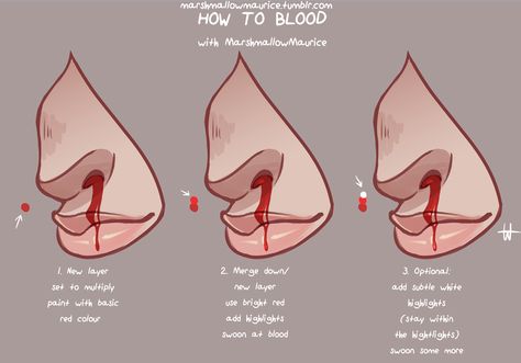 Drawing Blood, Blood Art, Digital Painting Tutorials, Anatomy Reference, Drawing Tutorials, Digital Art Tutorial, Art References, Drawing Base, Drawing Poses