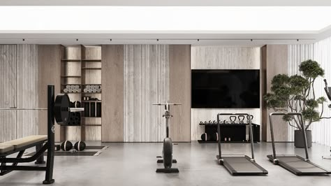 IQ-108-WR on Behance Home Gym Inspiration, Gym Design Interior, Gym Room At Home, Gym Interior, Gym At Home, Home Gym Decor, Interior Design Presentation, Fitness Room, Home Gym Design