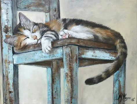 Kitten Art Illustration, Sleeping Cat Painting, Sleeping Artwork, Sleeping Cat Illustration, Drawing Ladybug, Cute Ladybug, Cats Art Drawing, Cat Art Illustration, Image Chat