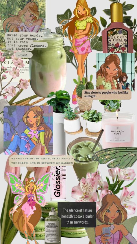 Flora Winx Club Aesthetic Wallpaper, Flora Winx Wallpaper, Winx Club Flora Aesthetic, Flora Winx Club Wallpaper, Winx Flora Aesthetic, Flora Aesthetic Winx Club, Flora Winx Aesthetic, Flora Winx Club Aesthetic, Pink Green Outfit