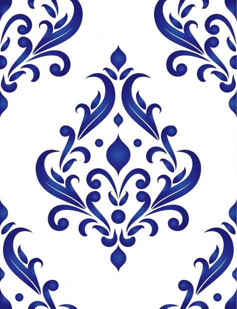 Royal Design Pattern, Porcelain Tattoo, Blue Pottery Jaipur, Blue Pottery Designs, Talavera Pattern, Porcelain Pattern, Background For Design, Royal Pattern, Ceramic Framed