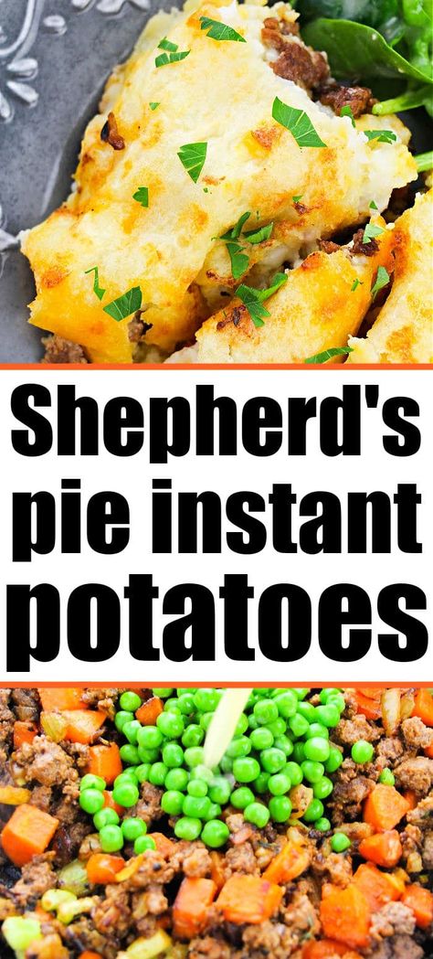 Shepards Pie Instant Potatoes, Shepards Pie With Instant Potatoes, Shepherds Pie With Biscuits On Top, Shepherds Pie With Instant Potatoes, Recipes Using Instant Mashed Potatoes, Recipes With Instant Mashed Potatoes, Instant Mashed Potatoes Ideas, Turkey Shepherds Pie Recipe, Stovetop Meals