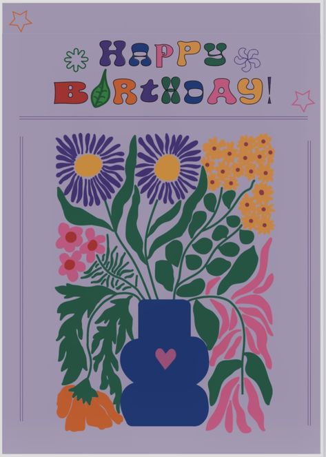 Postcard Happy Birthday, Happy Birthday Graphic Design, Birthday Graphic Design, Happy Birthday Postcard, Postcard Poster, Birthday Graphic, Birthday Postcard, Happy Birthday Posters, Birthday Postcards