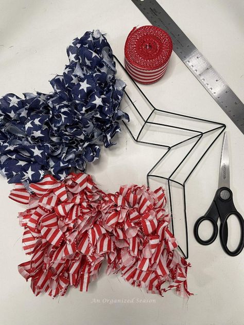 Do you like to decorate for every holiday? Why not celebrate your patriotism with a sensational DIY 4th of July wreath? Dollar Tree Star Wreath Ideas, Americana Centerpieces, Patriotic Wreaths For Front Door Diy, Dollar Tree Patriotic Wreath, Diy 4th Of July Crafts, Star Wreath Form, America Crafts, College Wreaths, Watermelon Craft