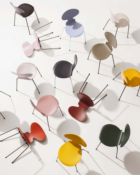 A Sense of Colour - 16 new colours and 7 bases - Fritz Hansen Carla Sozzani, Arne Jacobsen Chair, Ant Chair, Ants In House, Flexible Furniture, Photo Concept, Industrial Design Trends, Color Board, Color Scale