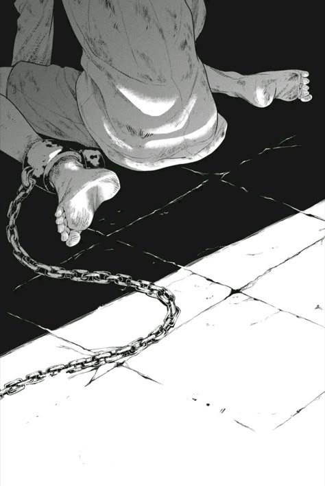 Chain Up Anime, Concerned Anime Face, Man In Chains Art, Person Chained Up Reference, Chained Up Anime, Sadistic Art, Chained Up Reference, Chained Up Prisoner Drawing, Anime Chains