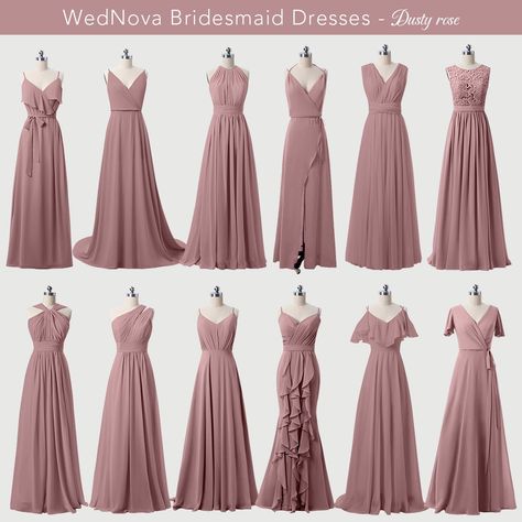 Entourage Gowns, Wisteria Bridesmaid Dresses, Dusty Rose Bridesmaid, Rose Bridesmaid, Bridesmaid Dresses Under 100, Dusty Rose Bridesmaid Dresses, Long Gown Design, Rose Bridesmaid Dresses, Bridesmaid Colors