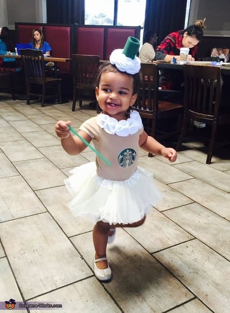 Frap With Extra Whipped Cream Best Baby Costumes, Starbucks Halloween Costume, Starbucks Costume, Unique Toddler Halloween Costumes, Halloween Costume Toddler Girl, Baby Kostüm, Starbucks Halloween