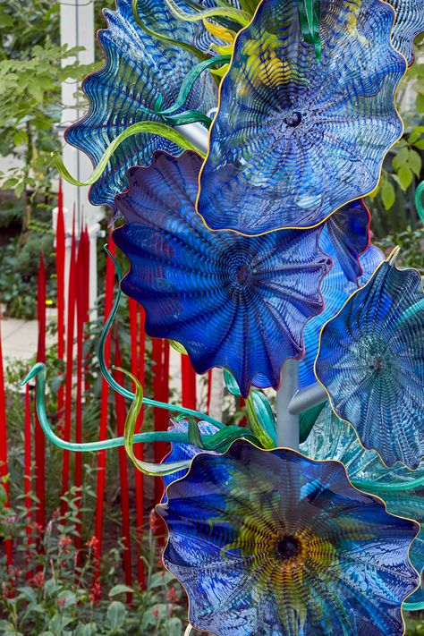 Glass Sculpture Art, Nature Sculpture, Crafts Recycled, Budget Garden, Dale Chihuly, Meteor Garden 2018, Ideas Backyard, Blown Glass Art, Garden Art Sculptures Diy