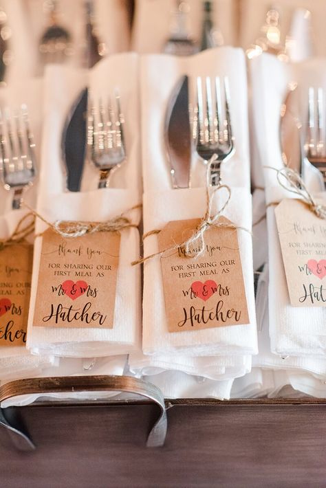 Rustic Chic Vineyard Wedding - silverware tags Silverware Bundles Wedding, Silverware Display Wedding, Silverware Ideas For Wedding, Napkin And Silverware Ideas For Wedding, Folded Napkins With Silverware Wedding, Wedding Silverware Ideas Napkins, Silverware Wedding Ideas, Wedding Silverware Ideas, Wedding Utensils