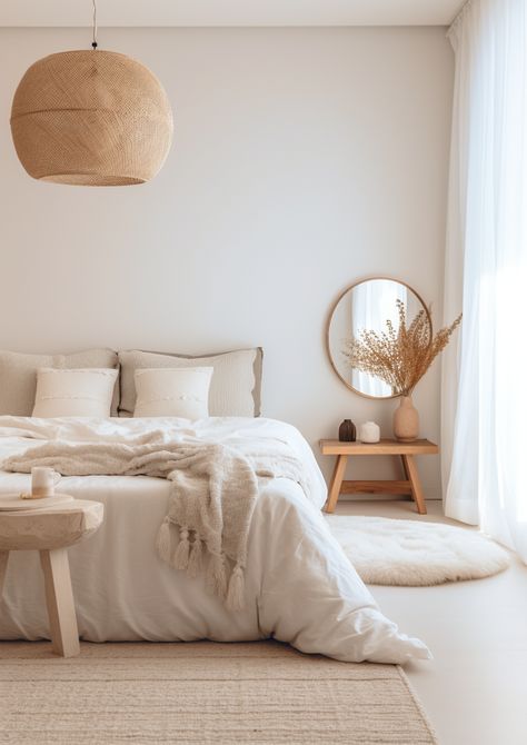 Cozy Beige Bedroom Aesthetic, Cosy Neutral Bedroom, Masterbedroom Neutral Luxury, Masterbedroom Neutral, Downlights Living Room, Downlights Kitchen, Bedroom Cosy, Cream And White Bedroom, Eclectic Decor Bedroom