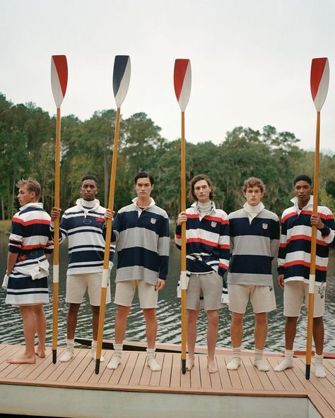 Polo Ralph Lauren on Instagram: “Emblematic of sportswear introduced in the early ’90s, our iconic Rugby Shirts are refreshed in bold boating stripes in our newest…” Polo Outfit, Preppy Men, Ivy League Style, Ivy Style, Dad Fashion, Ralph Lauren Sport, Early 90s, Ralph Lauren Collection, Sporty And Rich