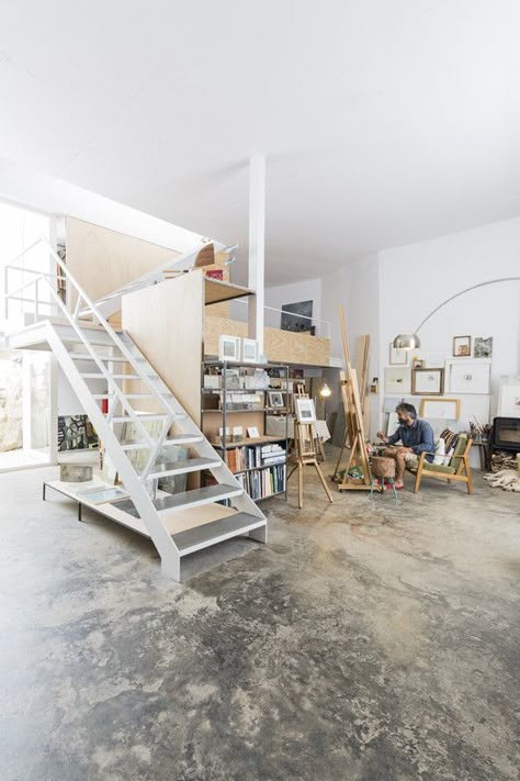 Live Work Studio, Workspace Studio, Painters Studio, Art Studio Space, Studio Loft, Art Studio Room, Art Studio Design, Backyard Studio, Loft Studio