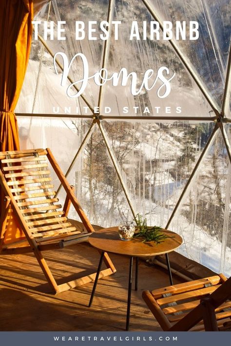 Domes are one of the most unique type of vacation rental, and there are so many amazing ones to pick from! To help you find the perfect dome rental for your next trip, we've pulled together all of the best dome Airbnbs in the United States. Whether you are looking for remote glamping domes or unique bubble domes for you and your friends, you can find all the best in this article! Dome Airbnb, Unique Airbnbs, Unique Airbnb, Vacations In The Us, Glamping Resorts, Airbnb Rentals, Dome Tent, Sleeping Under The Stars, Geodesic Dome