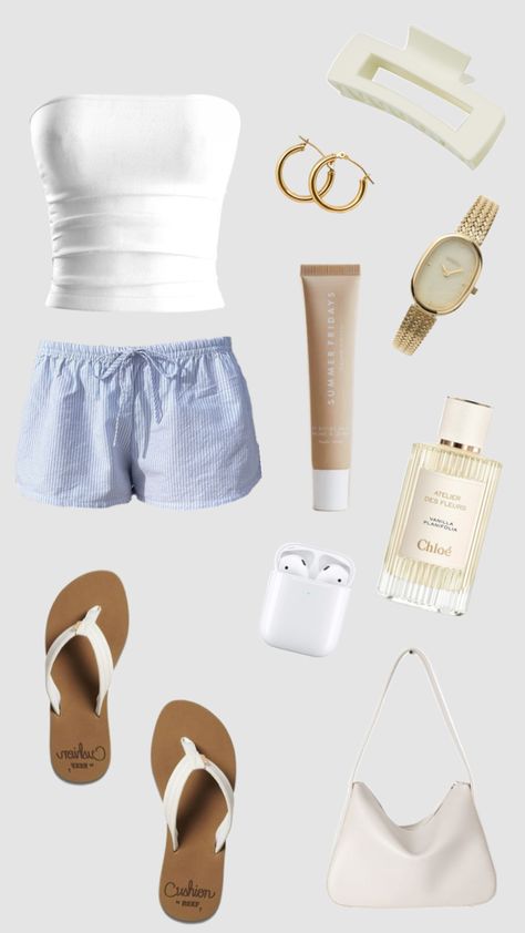 #beach #outfitinspo #beauty #summer What To Wear On Vacation Summer, Cute Vacation Dinner Outfits, Cute Simple Beach Outfits, Clean Girl Beach Outfit, Holiday Outfit Ideas Summer, Cute Bahamas Outfits, Summer Outfits With Bikinis, Outfit Ideas Beachy, Cute Hawaii Outfits Vacation