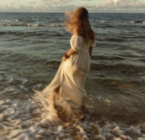 Blonde Beach Aesthetic, Dress In Water Photoshoot, The Dark Artifices, Shooting Photo, Cinematic Photography, Beach Photoshoot, Summer Dream, Photography Inspo, Senior Photos