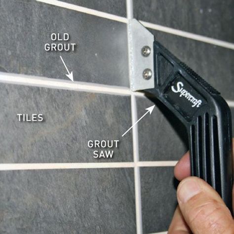 Regrouting Tile, Diy Grout, Bathroom Tile Diy, Grout Repair, Bathroom Grout, Glamour Interiors, Bathroom Construction, Tile Repair, Small Bedroom Remodel