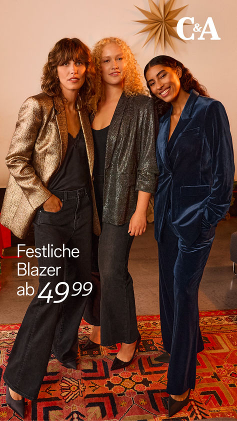 Die Weihnachtszeit kommt! Hol dir glitzerne Blazer und glänze auf der Weihnachtsfeier in diesem Jahr. Social Campaign, Paid Social, Advertising Posters, Must Haves, Outfit Inspirations, Short Dresses, Online Shop, Outfit Ideas, Blazer