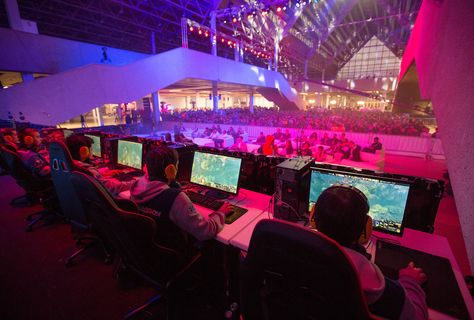 If e-sports -- a.k.a competitive video gaming -- really are the next big thing… Video Game Tournament, Competition Games, Sports Books, Video Gaming, E Sports, Big Thing, The Next Big Thing, Convention Center, Event Photos