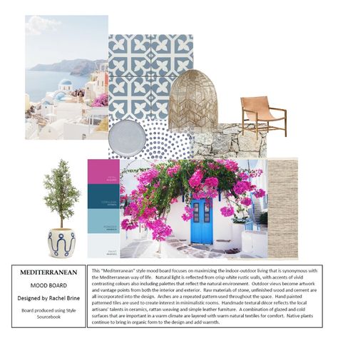 Mediterranean Mood Board, Mediterranean Interior Design, Lake Party, Design Mood Board, Mediterranean Interior, Design Boards, Party Barn, Rattan Pendant Light, Interior Design Mood Board