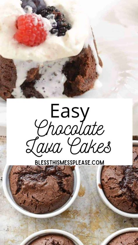 Chocolate Lave Cake, Lava Cake Recipe Easy, Cake For Two Recipe, Ramekin Dessert, Chocolate Chip Cake Recipe, Chocolate Lava Cakes, Chocolate Lava Cake Recipe, Molten Chocolate Lava Cake, Lava Cake Recipes