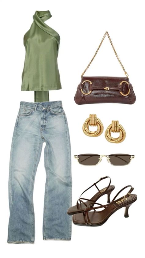 Green and brown summer fit🦎 Check more at https://beautyfashionideas.com/heels/green-and-brown-summer-fit%f0%9f%a6%8e/ Looks Pinterest, Chique Outfits, Looks Street Style, Mode Inspo, Looks Chic, Looks Style, Mode Inspiration, Lookbook Outfits, Looks Vintage