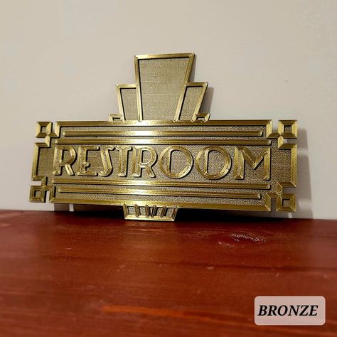 3d Printed Decoration, Art Deco Sign, Manhattan Ks, Decor Western, Art Deco Bathroom, 3d Printing Art, Art Deco Interior Design, Deco Bathroom, Art Deco Decor