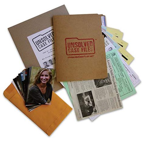 UNSOLVED CASE FILES: Cold Case Murder Mystery Game: Who M... https://smile.amazon.com/dp/B07MPCMXGR/ref=cm_sw_r_pi_dp_U_x_t2RFCbVNEKNFZ Unsolved Case Files Printable, Unsolved Case Files, Mystery Board Games, Detective Game, Games To Play With Kids, Detective Aesthetic, Cold Cases, Case File, Unsolved Mystery