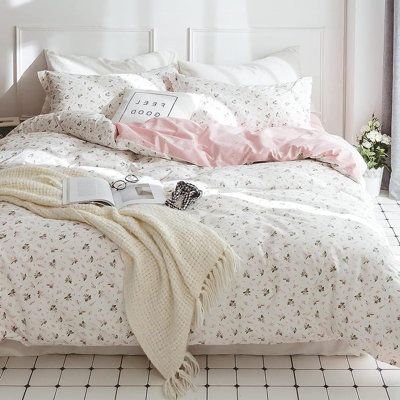 Comfortable Material: The pink floral duvet cover is made of 100% cotton, 200 thread count, ultra soft, lightweight, breathable and durable.Package Include: 3 pieces queen duvet cover sets come with 1 queen size duvet cover (90"x90") and 2 pillowcases (20"x26"). | Wildon Home® Queen Cotton Duvet Cover Sets Pink White Floral Bedding Sets | Home Decor | C100693685 | Wayfair Canada White Floral Bedding, Queen Duvet Cover Sets, Pink Floral Bedding, Cute Bed Sheets, Girls Duvet Covers, Floral Bedding Sets, Kids Duvet, 100 Cotton Duvet Covers, Queen Size Duvet Covers