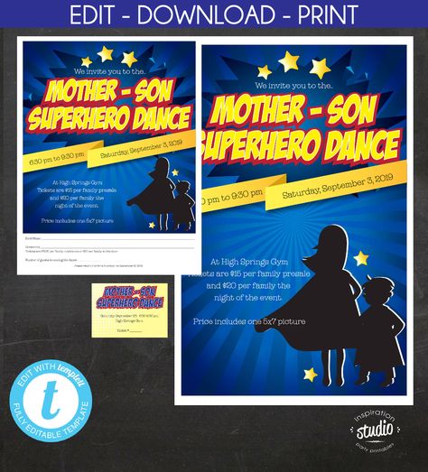 Mother Son School Dance, Class Of 2028, Events Coordinator, School Dance Ideas, Reunion Invitations, Poster Edit, Mother Son Dance, Dance Event, Event Template