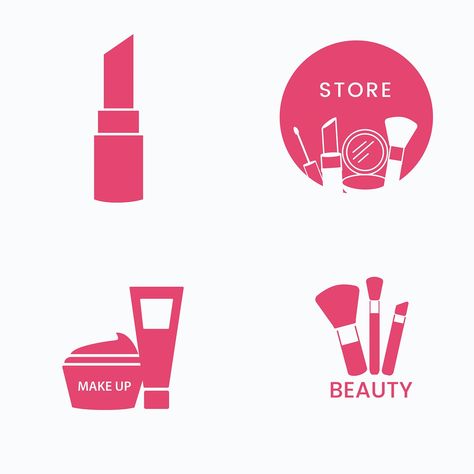 Beauty cosmetics icon set | free image by rawpixel.com / filmful Beauty Icon Design, Beauty Store Logo, Initials Logo Letters, Logo Cosmetic, Banner Shapes, Internet Logo, Free Icon Set, Makeup Artist Logo, Makeup Logo