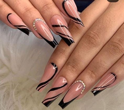 Gel Nails Shape, Disney Acrylic Nails, Band Nails, Nagellack Trends, Black Acrylic Nails, Fancy Nails Designs, Ombre Acrylic Nails, Girly Acrylic Nails, Work Nails