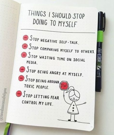 Things I Should Stop Doing, Bullet Journal Mental Health, Bullet Journal Page, Goals Bullet Journal, Genius Ideas, Self Care Bullet Journal, Bullet Journal Mood, Bullet Journal Aesthetic, Bullet Journal Notebook