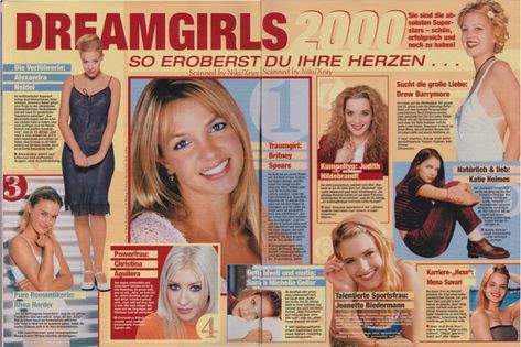 Vintage Magazine Layout, 2000s Magazine Ads, 2000s Newspaper, 2000s Magazine Pages, 2000s Magazine Quiz, Britney Spears Magazine, Y2k Magazine, Middle School Yearbook, 2000s Posters