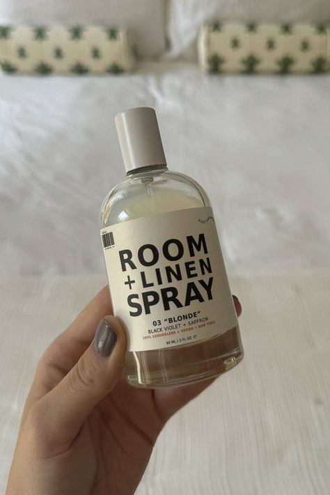 DedCool Room & Linen Spray in hand. Lavender Linen Spray, Room Linen Spray, My Morning Routine, Popcorn Ceiling, Room Smells, My Apartment, Smell Amazing, My Bedroom, Linen Spray