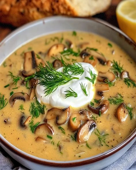 Hungarian Mushroom Soup Recipe: Creamy Comforting Dish Creamy Mushroom Soup Recipes, Cream Of Mushroom Soup Recipes, Hungarian Mushroom, Hungarian Mushroom Soup, Mushroom Soup Recipe, Hungarian Cuisine, Creamy Mushroom Soup, Mushroom Dish, Mushroom Soup Recipes