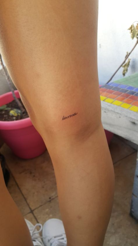 Leg Fine Line Tattoo, Fine Line Best Friend Tattoos, Tiny Leg Tattoos, Dainty Leg Tattoos, Fine Line Leg Tattoo, Tiny Fine Line Tattoo, Karma Tattoo, Fine Line Tattoo, Line Tattoo