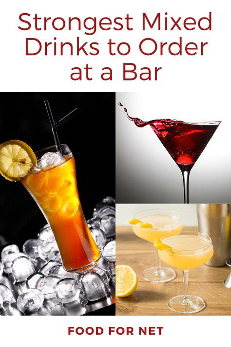 These strong cocktails are sure to give you a kick and get your night going just right. They' can even be ordered at a bar. #cocktails #booze Cocktails To Order At A Bar, Strong Cocktail Recipes, Truly Cocktails, Unique Alcoholic Drinks, Strong Alcoholic Drinks, Unique Cocktail Recipes, Best Mixed Drinks, Strong Cocktails, Bar Cocktails