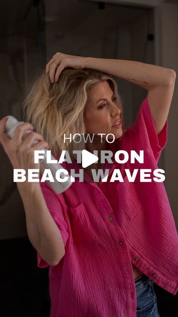 Waving Iron Hairstyles, How To Curl Hair With Flat Iron Waves, Flat Waves Hair, Curl Hair Flat Iron, How To Curl Hair With Flat Iron Medium, Make Curls With Flat Iron, How To Get Beach Waves With A Flat Iron, Curling Hair With Flat Iron Short, How To Make Short Hair Wavy