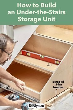 Diy Understairs Storage Built Ins, Garage Stairs Storage, How To Make Understairs Storage, How To Build Drawers Under Stairs, Under Stairs Sliding Storage, Under Stairs Organisation, Under The Stairs Drawers, Understairs Storage Drawers, Stair Drawers Storage