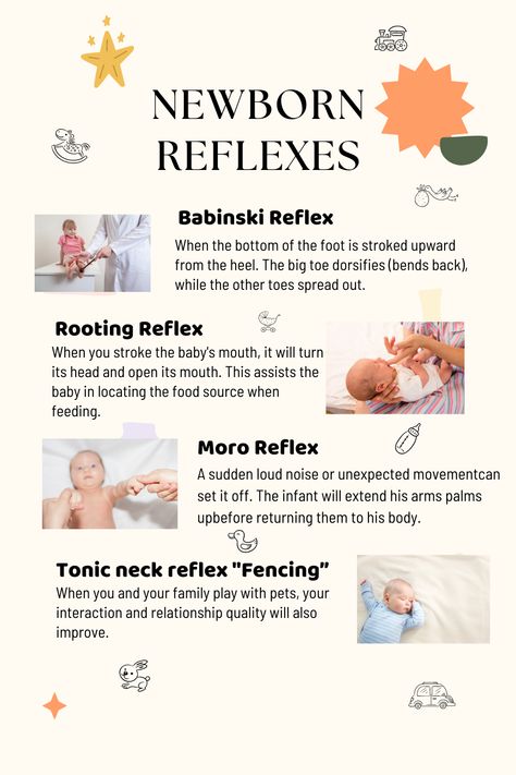 Understanding Newborn Reflexes: What You Need to Know | Nursing Students Reflexes Of Newborn, Newborn Reflexes Nursing, Lpn Notes, Newborn Reflexes, Studying Materials, Nurse Hacks, Newborn Assessment, Newborn Development, Nclex Practice Questions