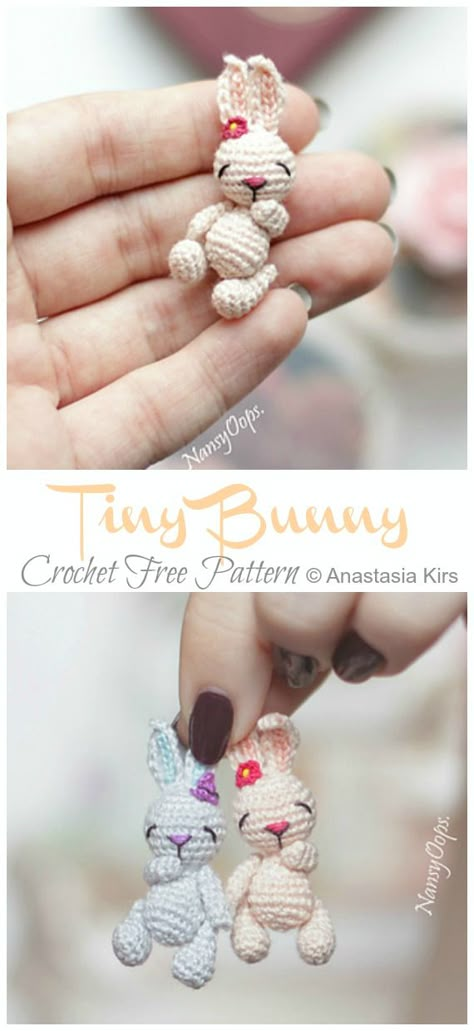 Amigurumi Tiny Bunny Crochet Free Pattern - Crochet & Knitting Tiny Bunny Crochet, Bunny Crochet Free Pattern, Crochet Tiny, Easy Knitting Projects, Tiny Bunny, Animal Crochet, Bunny Crochet, Crochet Amigurumi Free Patterns, Amigurumi Bunny