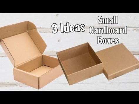 3 Budget-Friendly DIYs Using Small Cardboard Boxes | Creative Cardboard Crafts - YouTube Diy Box With Lid Cardboard, How To Make A Small Box Out Of Cardboard, Crafting With Cardboard, Paper And Cardboard Crafts, Cardboard Box Crafts Storage, Small Cardboard Crafts, Small Cardboard Box Crafts, Cardboard Box Template, Cardboard Crafts Decoration