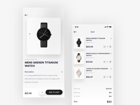 Add To Cart Design, Product Details Page Ui, Product Detail Page Design, Cart Page Design, Website Layouts, Ux Kits, Mobile Cart, Cart Design, Card Ui